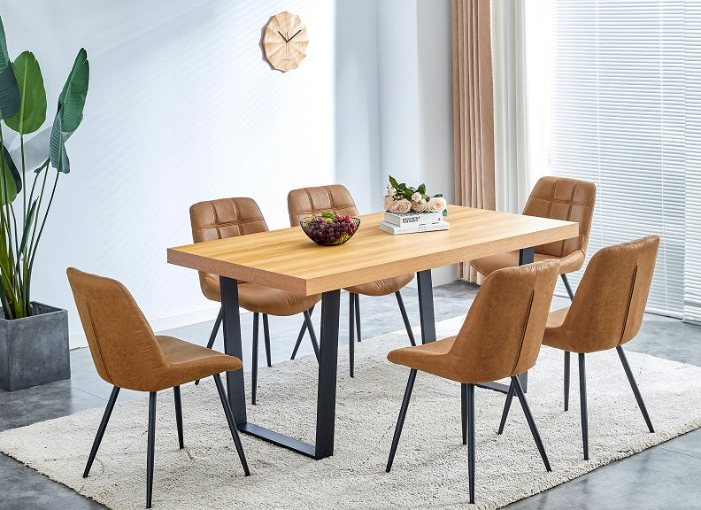 Beverley Table W/Tan Microfibre Chairs