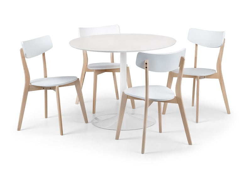 Blanco Round White Table & Casa Chairs