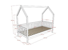 Cabane Pine House Bed W/Balcony - dimensions