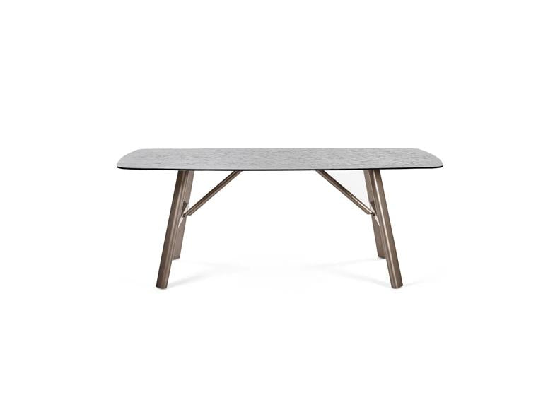 Callisto ‘Bubble Glass’ Dining Set – Smoked Textured Glass Top With Faux Leather Dining Chairs