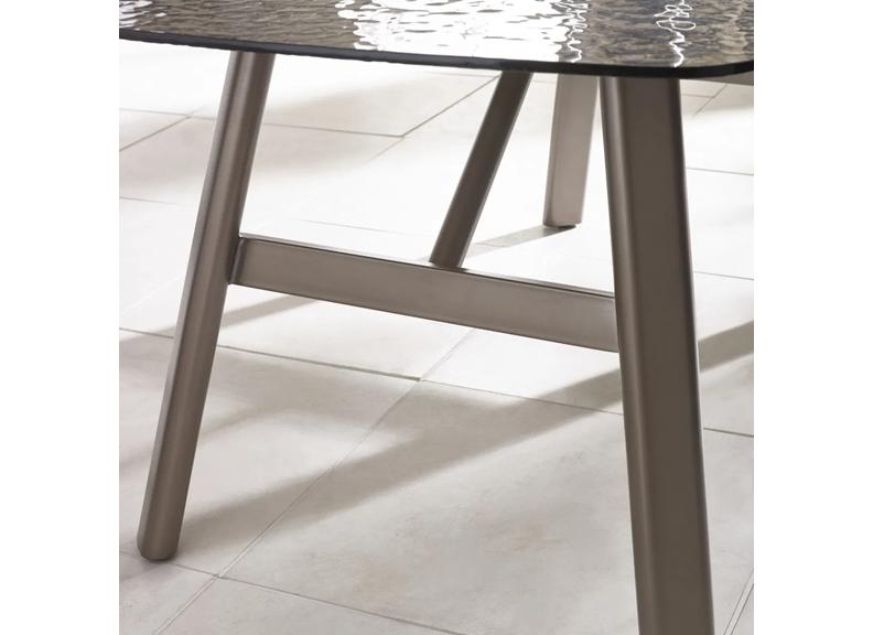 Callisto ‘Bubble Glass’ Dining Set – Smoked Textured Glass Top With Faux Leather Dining Chairs