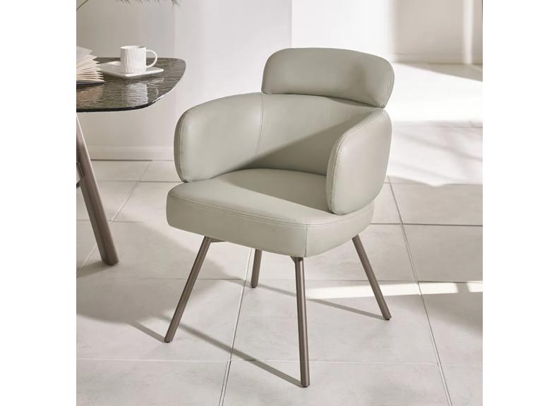 Callisto ‘Bubble Glass’ Dining Set – Smoked Textured Glass Top With Faux Leather Dining Chairs
