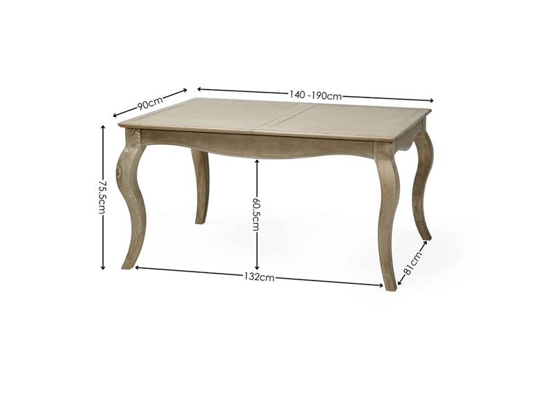 Camille Rectangular Extending Dining Table (Pre-Order Only)