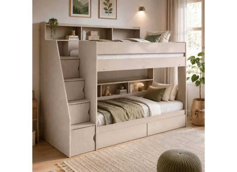 Camelot Staircase Bunk Beds (Pre-Order Light Wood)