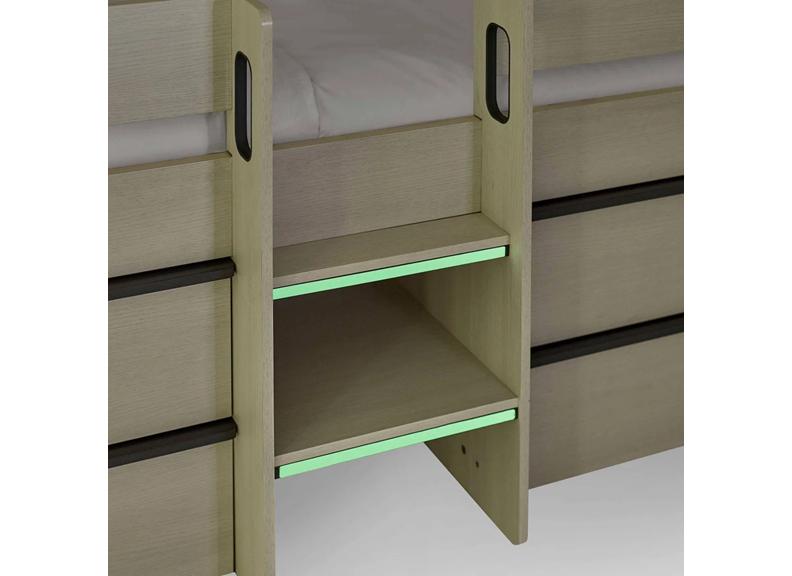 Celeste Mid-Sleeper Bed With Nordic Wood Frame | Contemporary Space Saving Sleeper Bed (Pre-Order Only)