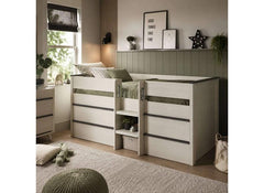 Celeste Mid-Sleeper Bed With Nordic Wood Frame | Contemporary Space Saving Sleeper Bed (Pre-Order Only)