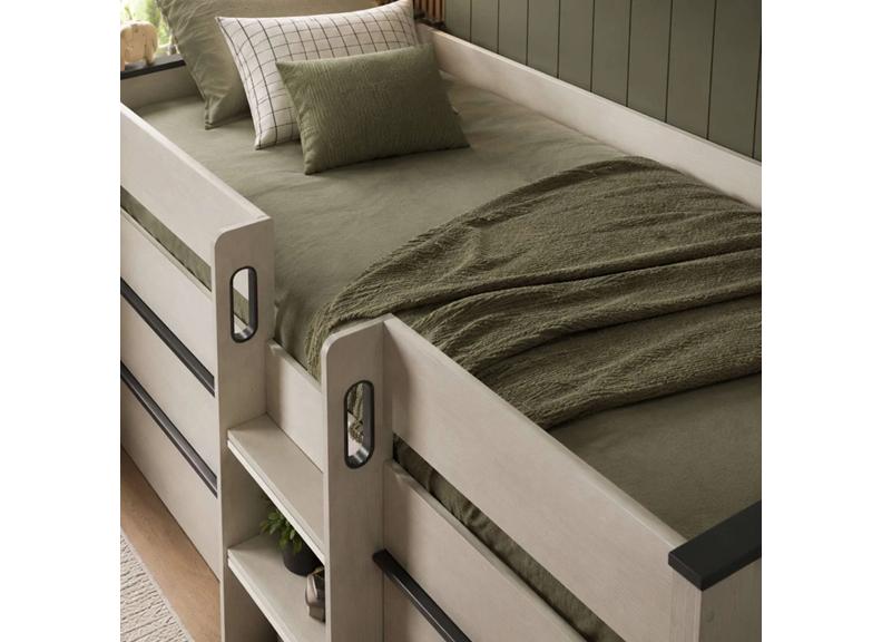 Celeste Mid-Sleeper Bed With Nordic Wood Frame | Contemporary Space Saving Sleeper Bed (Pre-Order Only)