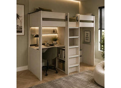 Celeste High Sleeper Bed With Nordic Wood Frame | Contemporary Space Saving Loft Bed (Pre-Order Only)