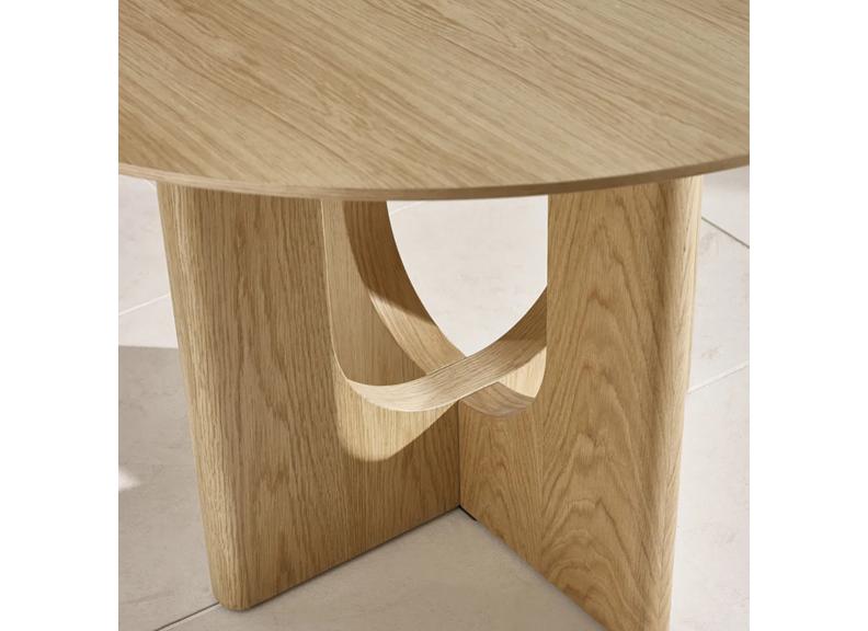 Cellini Compact Round Dining Set – Oak Table with Four Holly Chenille Fabric Chairs