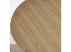 Cellini Compact Round Dining Table – Oak with Sculptured Intersecting Base