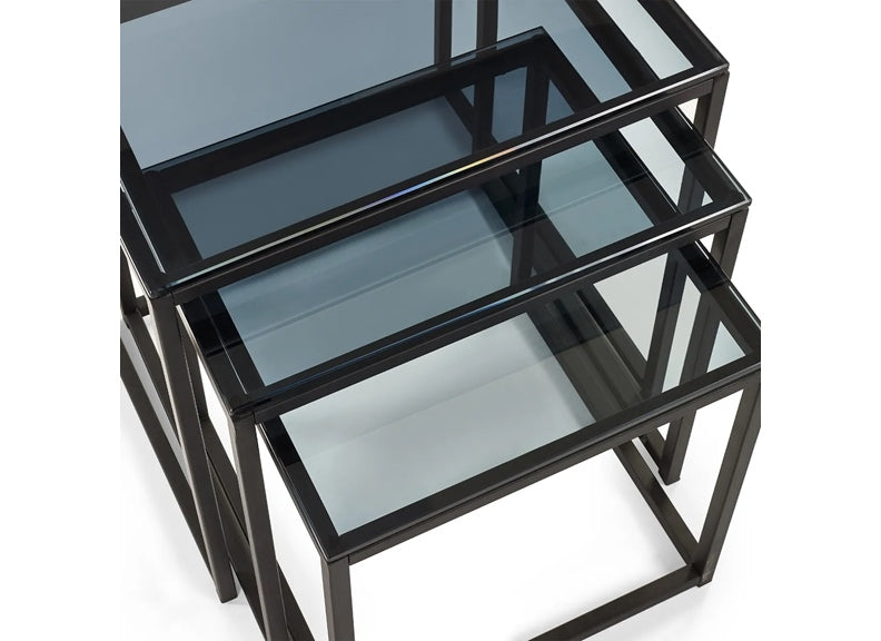 Chicago Smoked Glass Round Coffee Tables - top