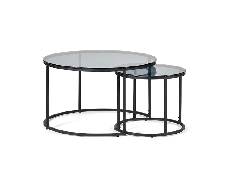 Chicago Smoked Glass Round Coffee Tables - 1