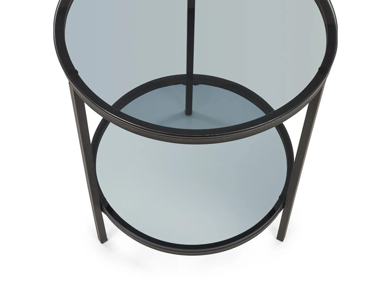 Chicago Round Glass End Table - top