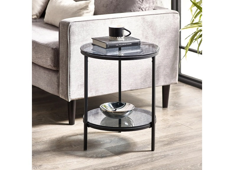 Chicago Round Glass End Table - room