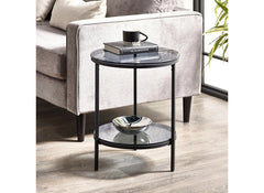 Chicago Round Glass End Table - room