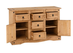 Corona Pine Five Drawer Sideboard