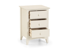 Cameo Three Drawer Bedside - open