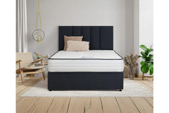 Canberra Complete Bed Set - 4 ft6 Divan Bed With Headboard And Fabric Colour Options
