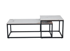 Cody Coffee Table Set - White Stone Effect Top