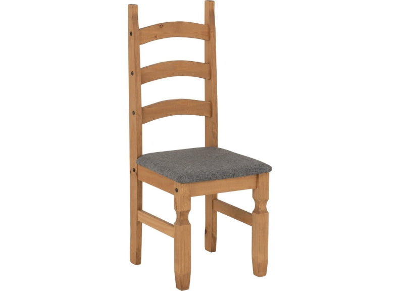 Corona Pine Grey Fabric Seat Chair - 2