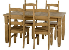 Corona Pine Dining Set W/Solid Seats
