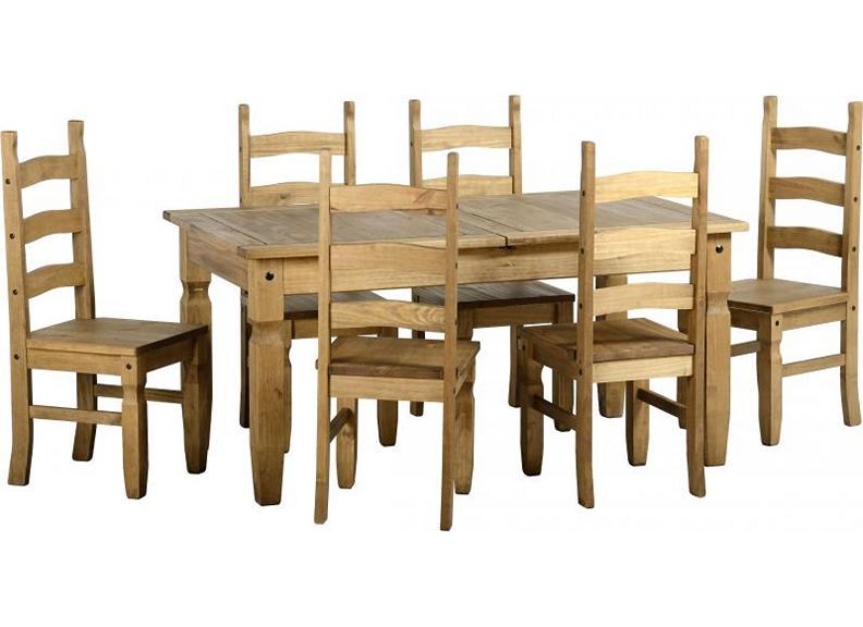 Corona Pine Dining Set W/SS Chairs