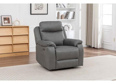 Corvan Charcoal Reclining Armchair | Charcoal or Stone High Endurance Upholstery | Modern Recliner  Armchair
