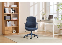 Creston Blue Fabric Office Chair - front