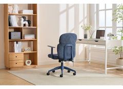 Creston Blue Fabric Office Chair - rear