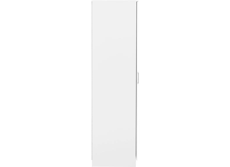 Dakota White Three Door Wardrobe – Modern Bedroom Storage Closet with Hanging Rail