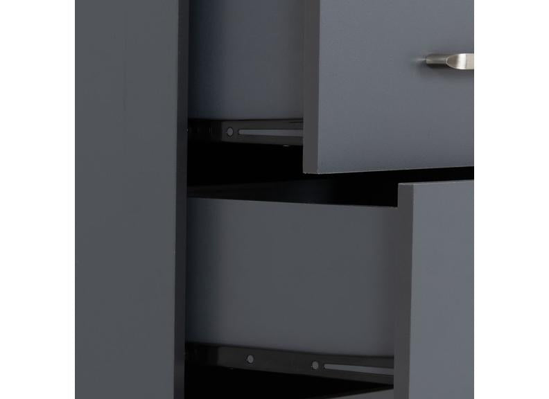 Dakota Dark Grey Three Drawer Bedside – Modern Bedroom Bedside Storage Chest