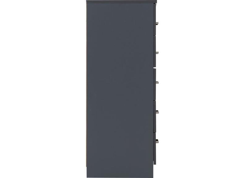 Dakota Dark Grey Five Drawer Chest – Modern Bedroom Storage Chest