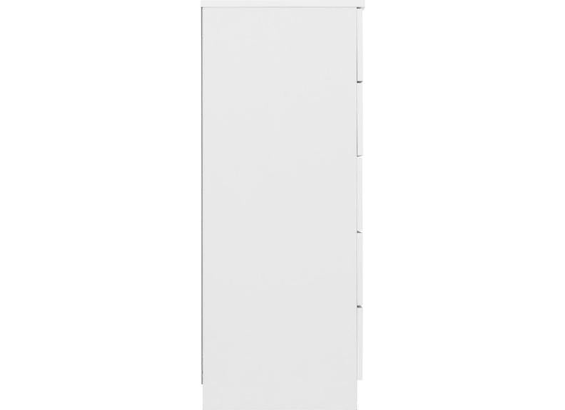 Dakota White Five Drawer Chest – Modern Bedroom Storage Chest