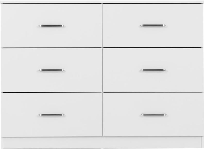 Dakota White Six Drawer Chest – Modern Bedroom Storage Chest