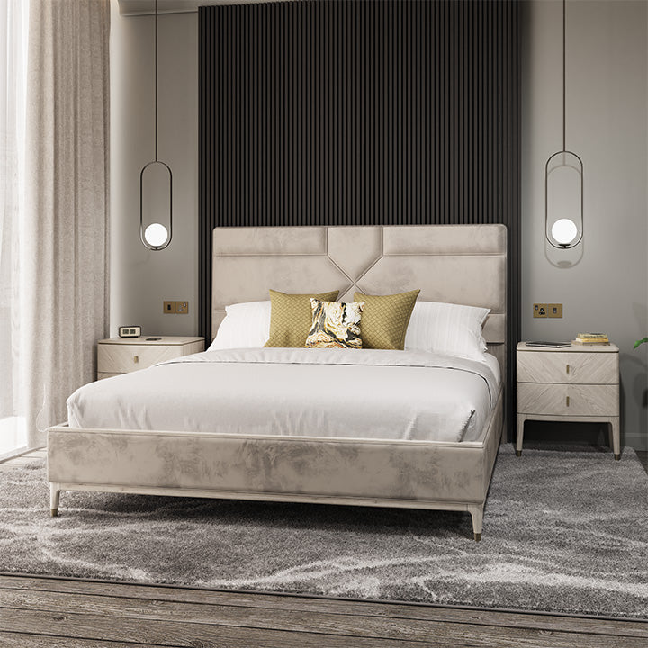 Diletta Stone Bed Frame – Art Deco Bedroom Furniture | Diletta Stone Bedroom Collection