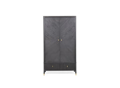Diletta Ebony Two Door Wardrobe – Art Deco Bedroom Furniture | Diletta Stone Bedroom Collection