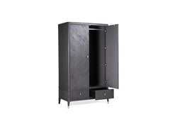 Diletta Ebony Two Door Wardrobe – Art Deco Bedroom Furniture | Diletta Stone Bedroom Collection