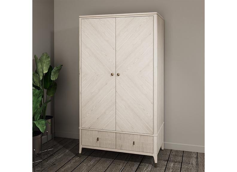 Diletta Stone Two Door Wardrobe – Art Deco Bedroom Furniture | Diletta Stone Bedroom Collection