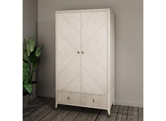 Diletta Stone Two Door Wardrobe – Art Deco Bedroom Furniture | Diletta Stone Bedroom Collection