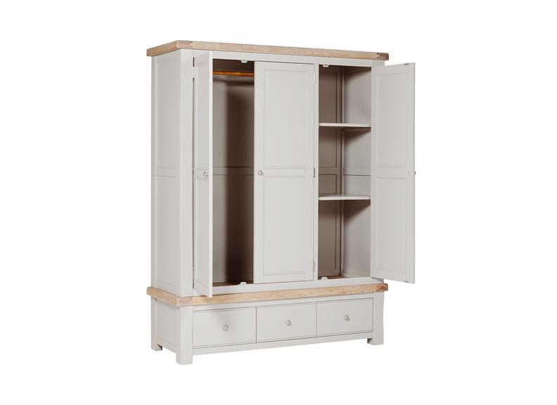 Doune Taupe Triple Wardrobe - open