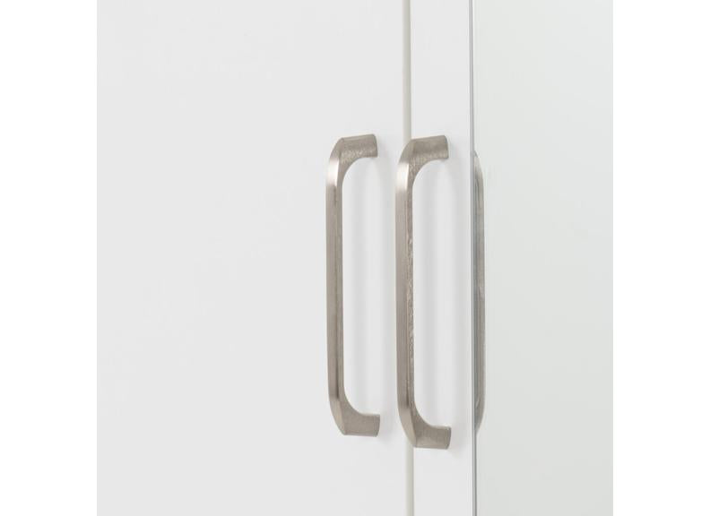 Dakota White Two Door One Drawer Mirrored Wardrobe – Modern Bedroom Storage Closet with Hanging Rail