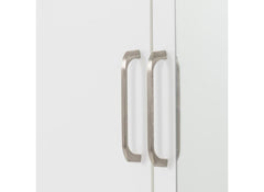 Dakota White Two Door One Drawer Mirrored Wardrobe – Modern Bedroom Storage Closet with Hanging Rail