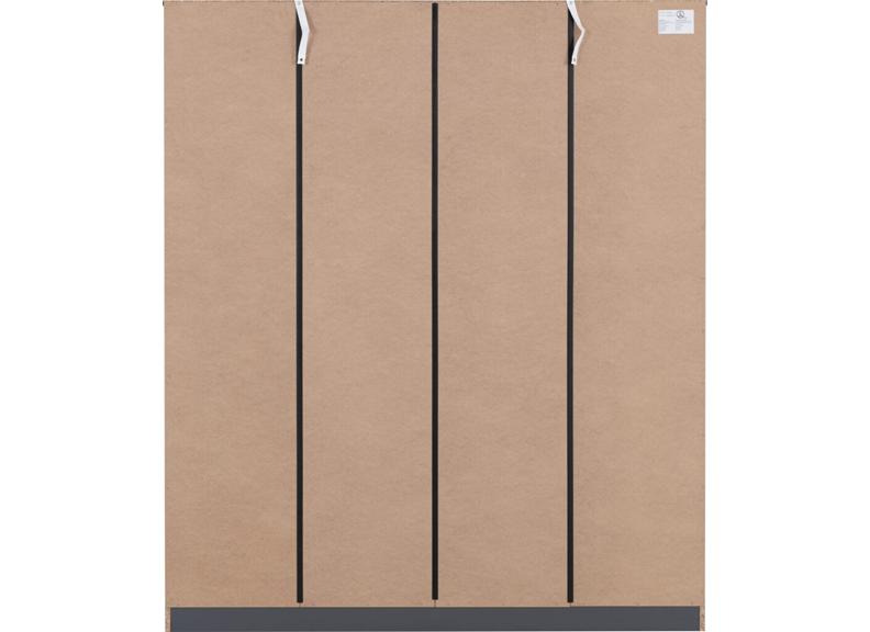 Dakota Dark Grey Four Door Wardrobe – Modern Bedroom Storage Closet With Hanging Rails (Pre-Order Only)