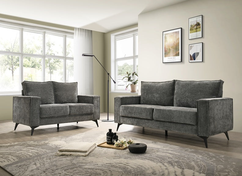 Dawson 3+2 Sofa Group – Dark Grey Fabric Upholstered Sofas