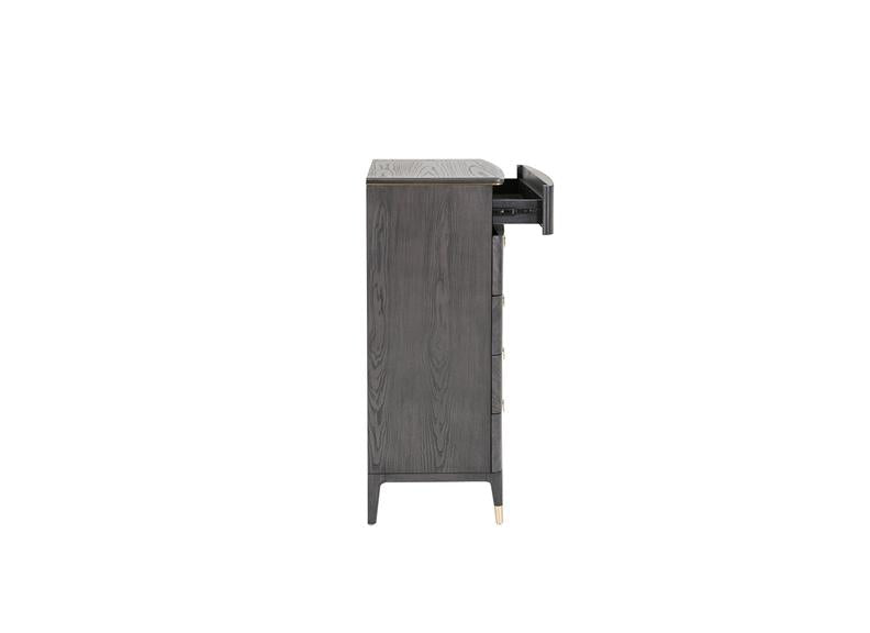 Diletta Ebony Five Drawer Chest – Art Deco Bedroom Furniture | Diletta Ebony Bedroom Collection