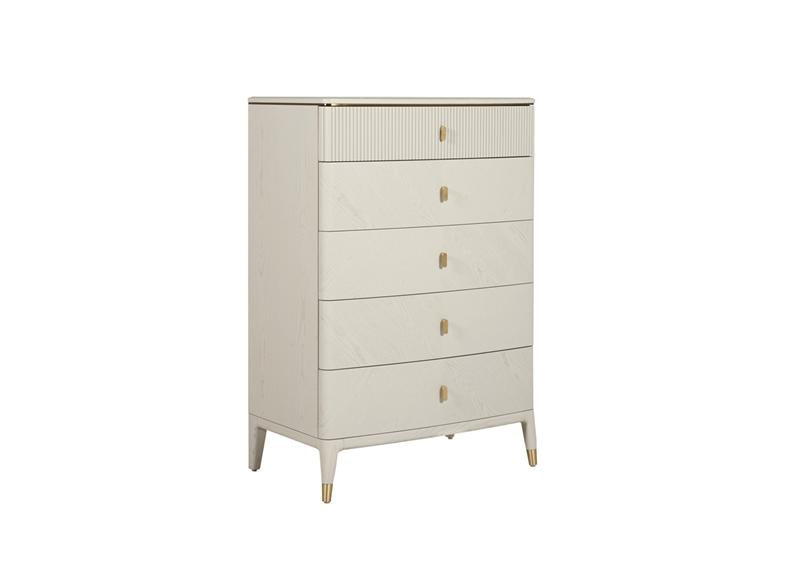 Diletta Stone Five Drawer Chest – Art Deco Bedroom Furniture | Diletta Stone Bedroom Collection