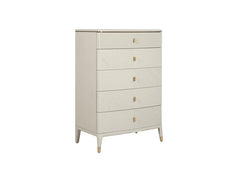 Diletta Stone Five Drawer Chest – Art Deco Bedroom Furniture | Diletta Stone Bedroom Collection