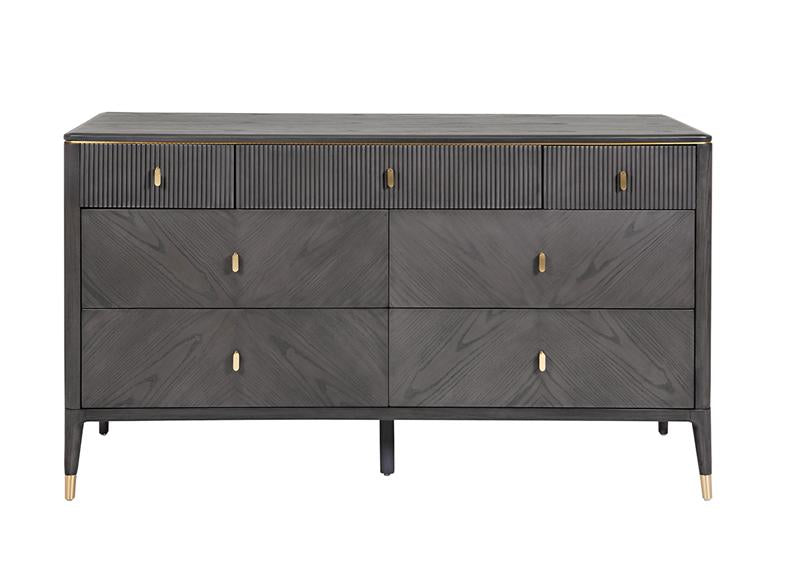 Diletta Ebony Seven Drawer Chest – Art Deco Bedroom Furniture | Diletta Ebony Bedroom Collection