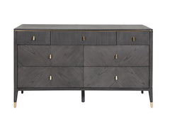 Diletta Ebony Seven Drawer Chest – Art Deco Bedroom Furniture | Diletta Ebony Bedroom Collection