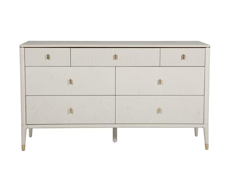 Diletta Stone Seven Drawer Chest – Art Deco Bedroom Furniture | Diletta Stone Bedroom Collection